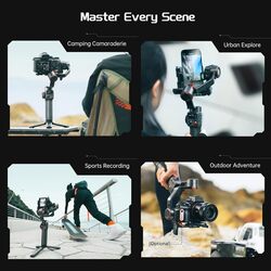 hohem iSteady MT2 Kit 3 Axis Camera Stabilizer Gimbal Stabilizer for Smartphone 1.2kg 2.64lbs Payload Support BT Connection with AI Vision Sensor & Fill
